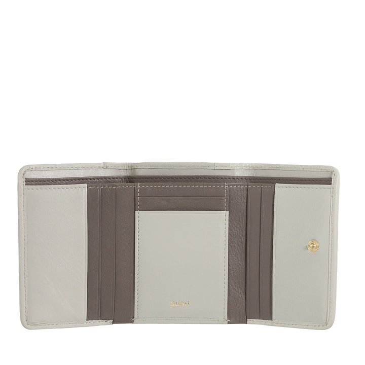 Portfel damski DUDU z tkanej skóry - Kompaktowy portfel z portmonówką zapinaną na zamek, eleganckim etui na banknoty, etui na karty