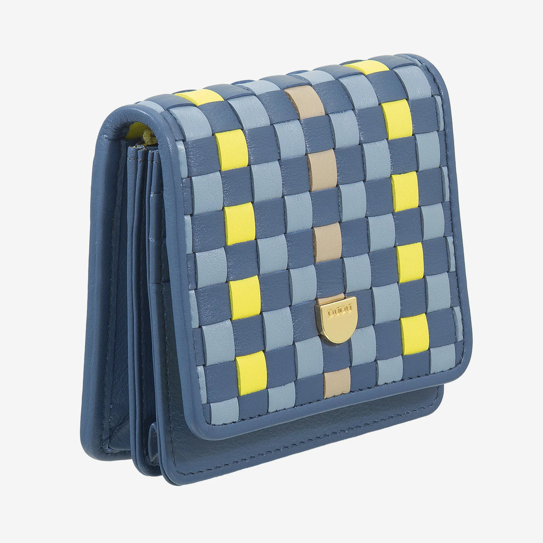 Portofel mic pentru femei DUDU din piele împletită - elegant și compact cu compartimente pentru carduri, carduri, bancnote și monede - design rafinat