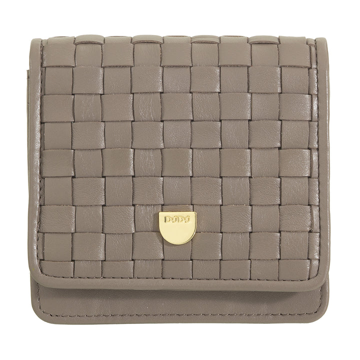 DUDU Portafoglio Piccolo Donna Pelle Intrecciata – Elegante e Compatto con Scomparti per Carte, Tessere, Banconote e Monete – Design Raffinato