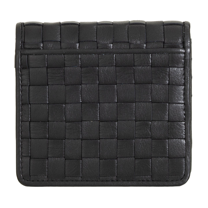 DUDU Portafoglio Piccolo Donna Pelle Intrecciata – Elegante e Compatto con Scomparti per Carte, Tessere, Banconote e Monete – Design Raffinato