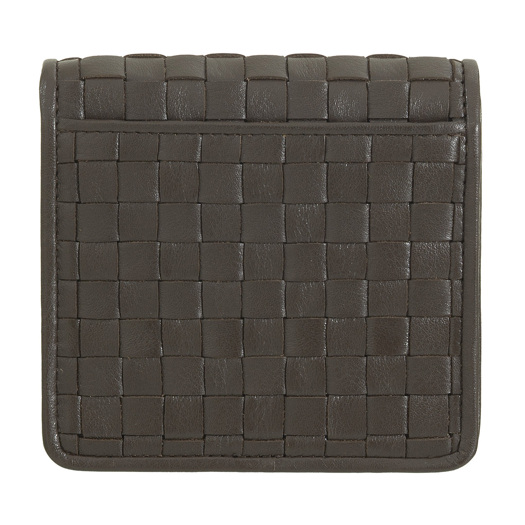 DUDU Portafoglio Piccolo Donna Pelle Intrecciata – Elegante e Compatto con Scomparti per Carte, Tessere, Banconote e Monete – Design Raffinato