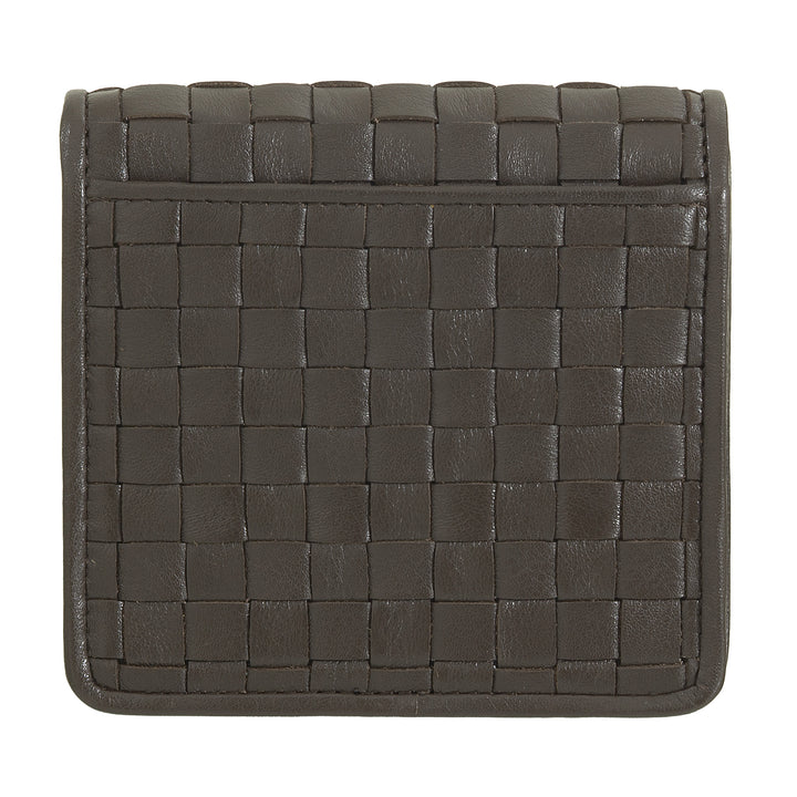 DUDU Portafoglio Piccolo Donna Pelle Intrecciata – Elegante e Compatto con Scomparti per Carte, Tessere, Banconote e Monete – Design Raffinato