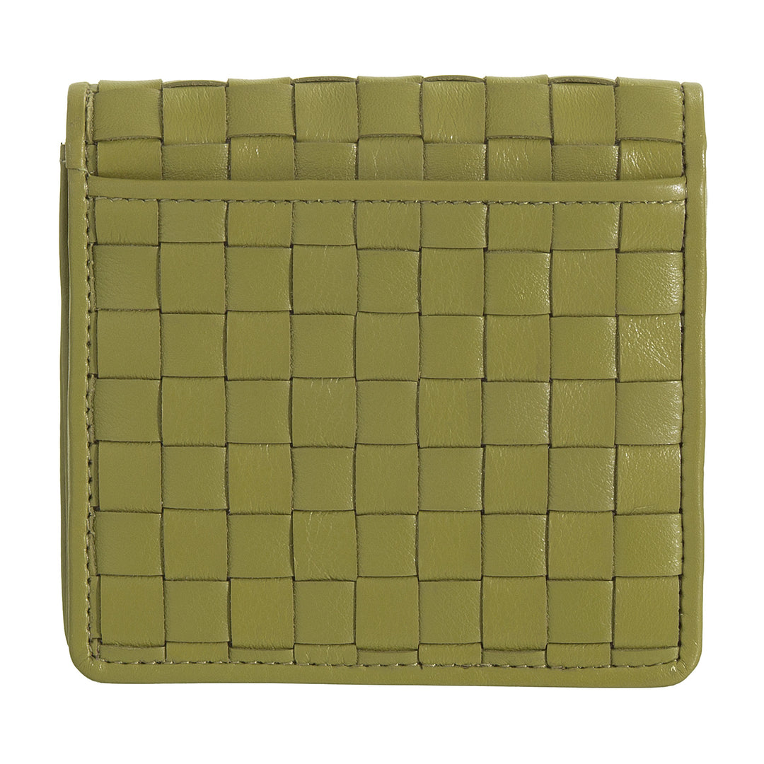 DUDU Portafoglio Piccolo Donna Pelle Intrecciata – Elegante e Compatto con Scomparti per Carte, Tessere, Banconote e Monete – Design Raffinato