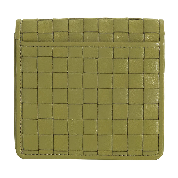 DUDU Portafoglio Piccolo Donna Pelle Intrecciata – Elegante e Compatto con Scomparti per Carte, Tessere, Banconote e Monete – Design Raffinato