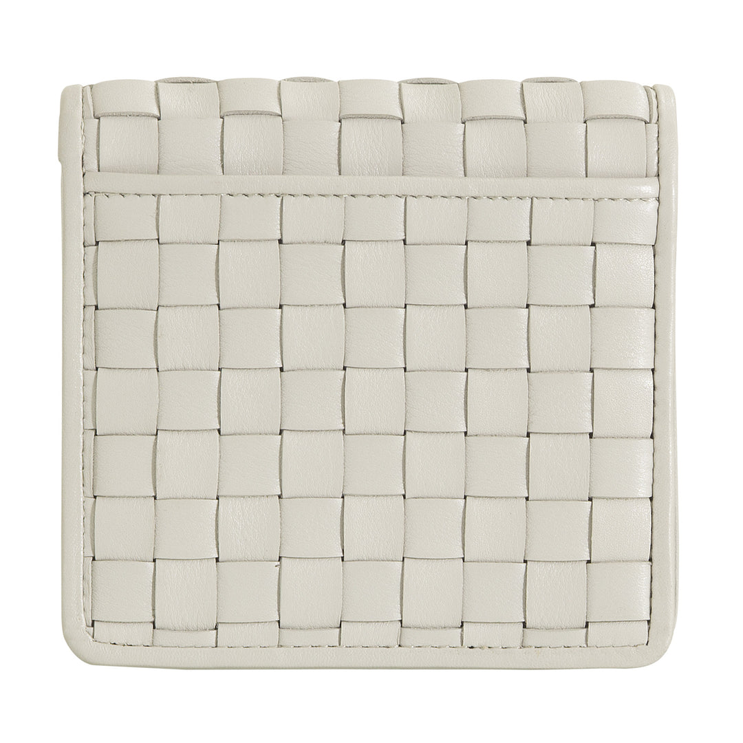 DUDU Portafoglio Piccolo Donna Pelle Intrecciata – Elegante e Compatto con Scomparti per Carte, Tessere, Banconote e Monete – Design Raffinato