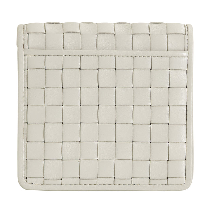 DUDU Portafoglio Piccolo Donna Pelle Intrecciata – Elegante e Compatto con Scomparti per Carte, Tessere, Banconote e Monete – Design Raffinato