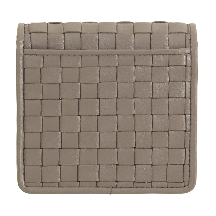 DUDU Portafoglio Piccolo Donna Pelle Intrecciata – Elegante e Compatto con Scomparti per Carte, Tessere, Banconote e Monete – Design Raffinato