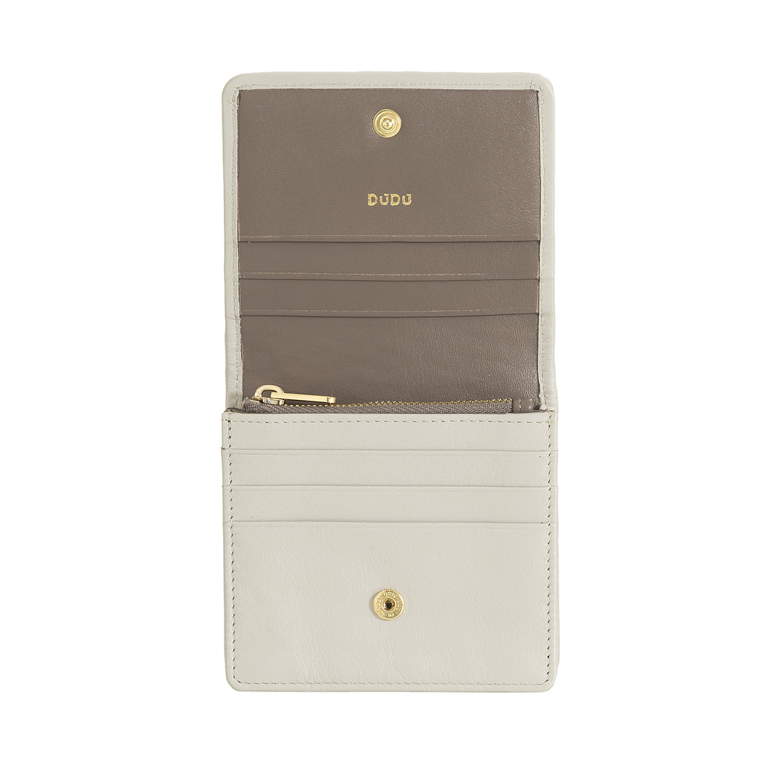 DUDU Portafoglio Piccolo Donna Pelle Intrecciata – Elegante e Compatto con Scomparti per Carte, Tessere, Banconote e Monete – Design Raffinato