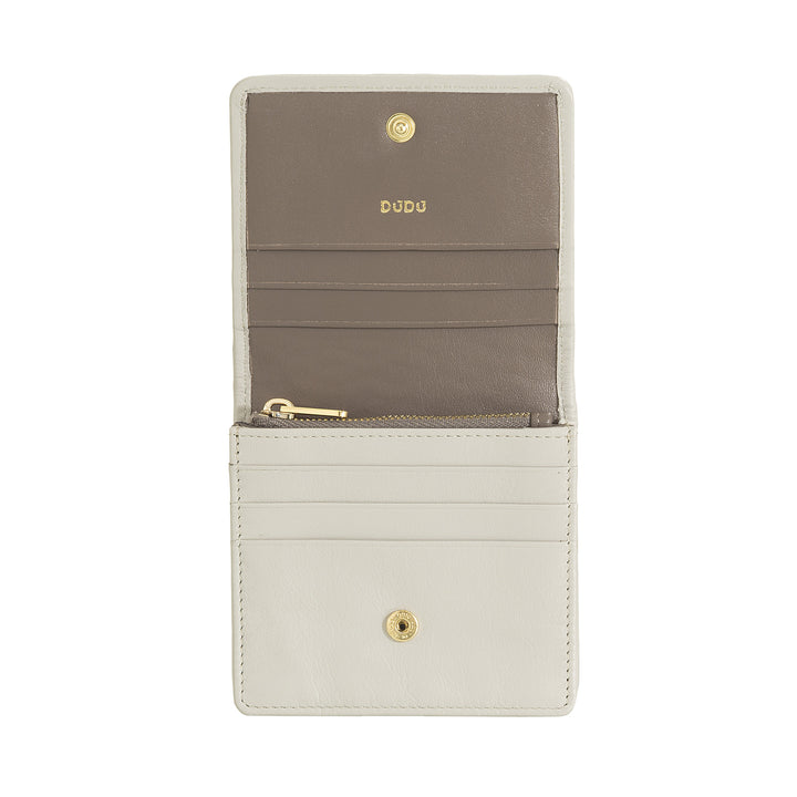 DUDU Portafoglio Piccolo Donna Pelle Intrecciata – Elegante e Compatto con Scomparti per Carte, Tessere, Banconote e Monete – Design Raffinato