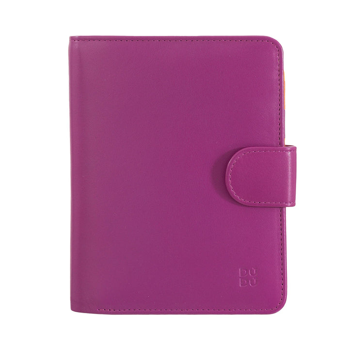 DUDU Cartera para Mujer de Piel Suave Colorida con Bloqueo RFID, Monedero con Cremallera y Tarjetero