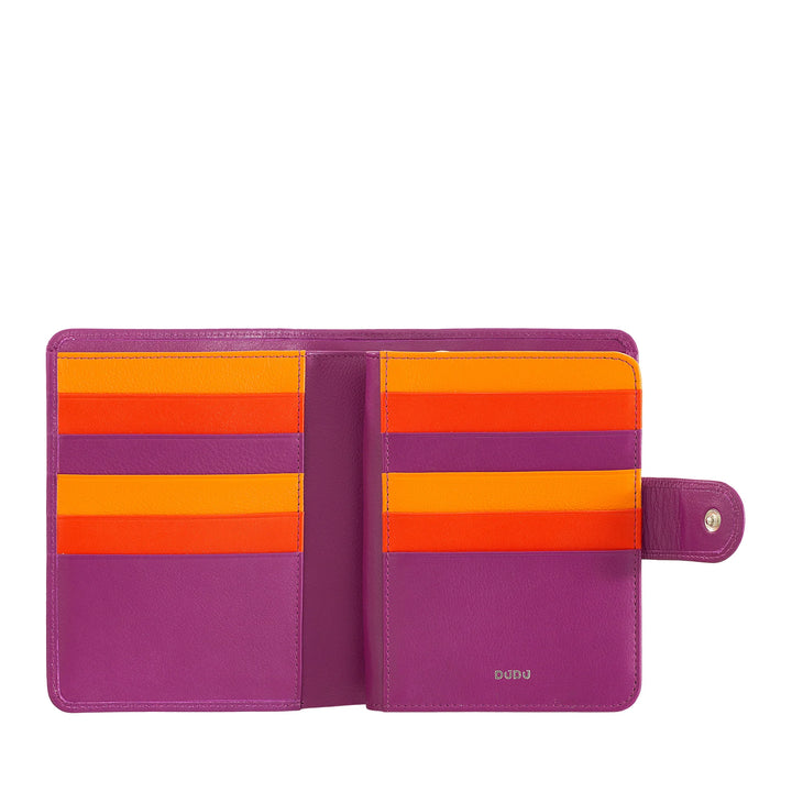 DUDU Cartera para Mujer de Piel Suave Colorida con Bloqueo RFID, Monedero con Cremallera y Tarjetero