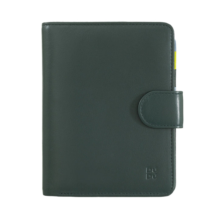 DUDU Cartera para Mujer de Piel Suave Colorida con Bloqueo RFID, Monedero con Cremallera y Tarjetero