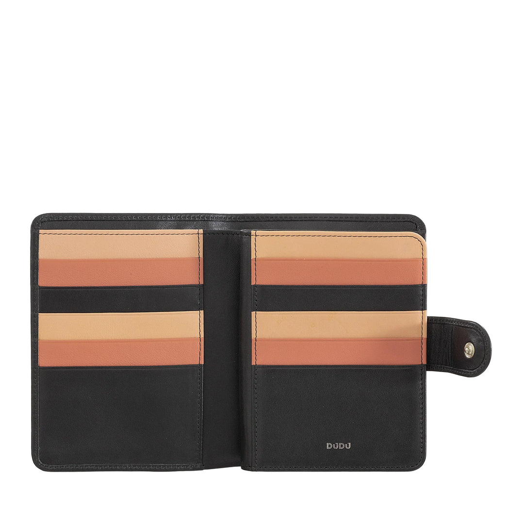 DUDU Cartera para Mujer de Piel Suave Colorida con Bloqueo RFID, Monedero con Cremallera y Tarjetero