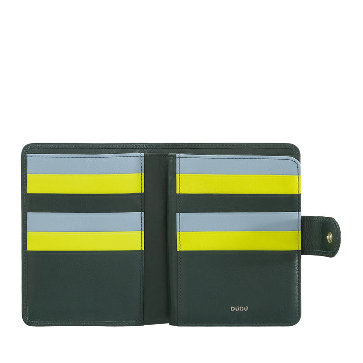DUDU Cartera para Mujer de Piel Suave Colorida con Bloqueo RFID, Monedero con Cremallera y Tarjetero