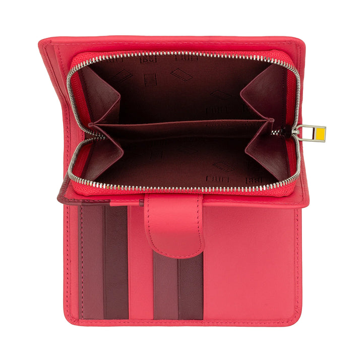 DUDU Cartera para Mujer de Piel Suave Colorida con Bloqueo RFID, Monedero con Cremallera y Tarjetero