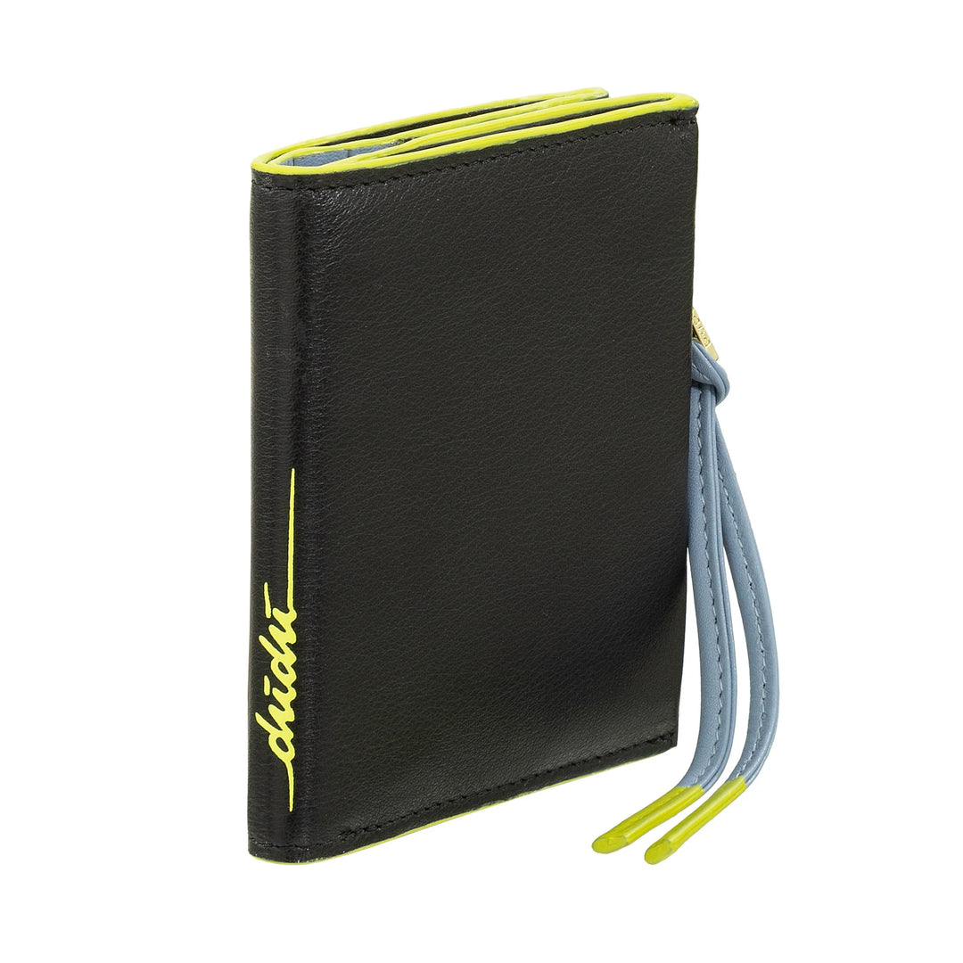 DUDU Cartera pequeña de piel para mujer con cremallera - Cartera delgada y compacta con tarjetero, monedero con cremallera y billetes