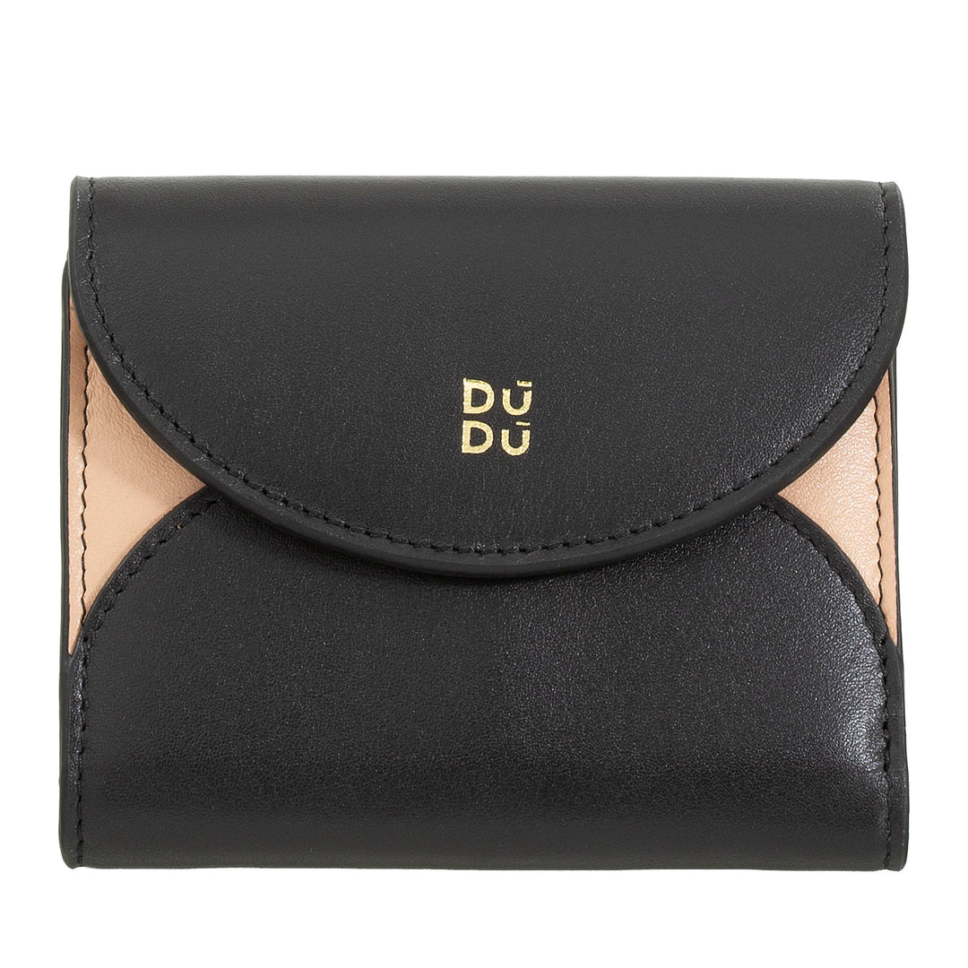 DUDU Cartera de mujer pequeña y compacta de piel con tarjetero y monedero - Carteras de mujer de piel auténtica elegantes y espaciosas