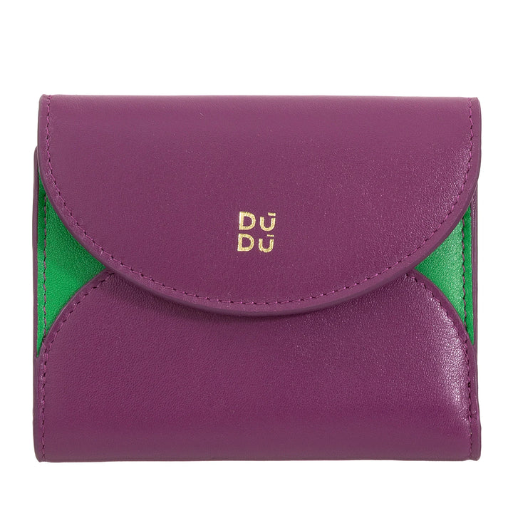 DUDU Cartera de mujer pequeña y compacta de piel con tarjetero y monedero - Carteras de mujer de piel auténtica elegantes y espaciosas