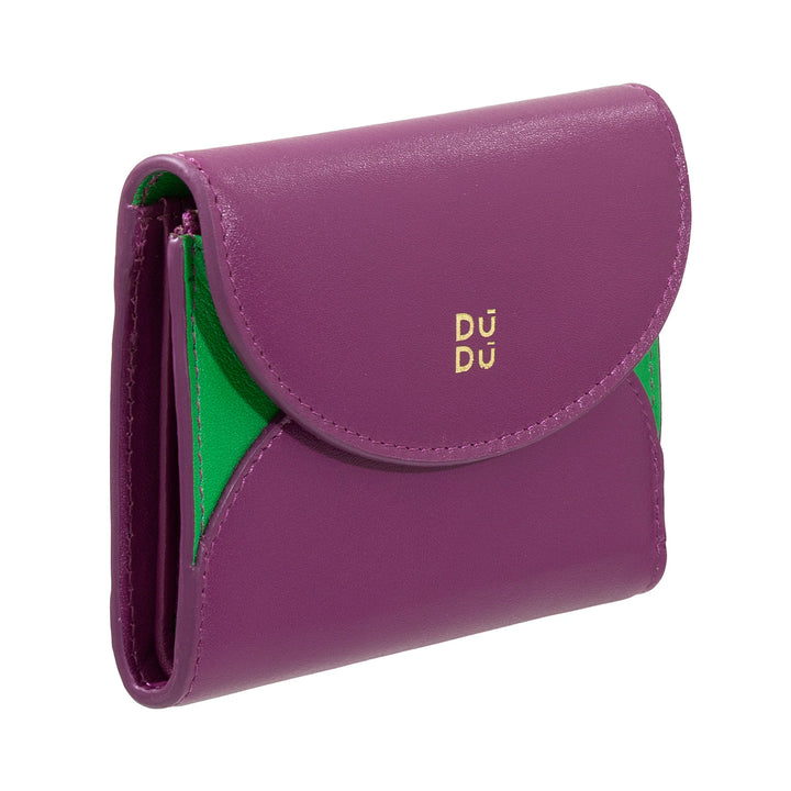 DUDU Cartera de mujer pequeña y compacta de piel con tarjetero y monedero - Carteras de mujer de piel auténtica elegantes y espaciosas