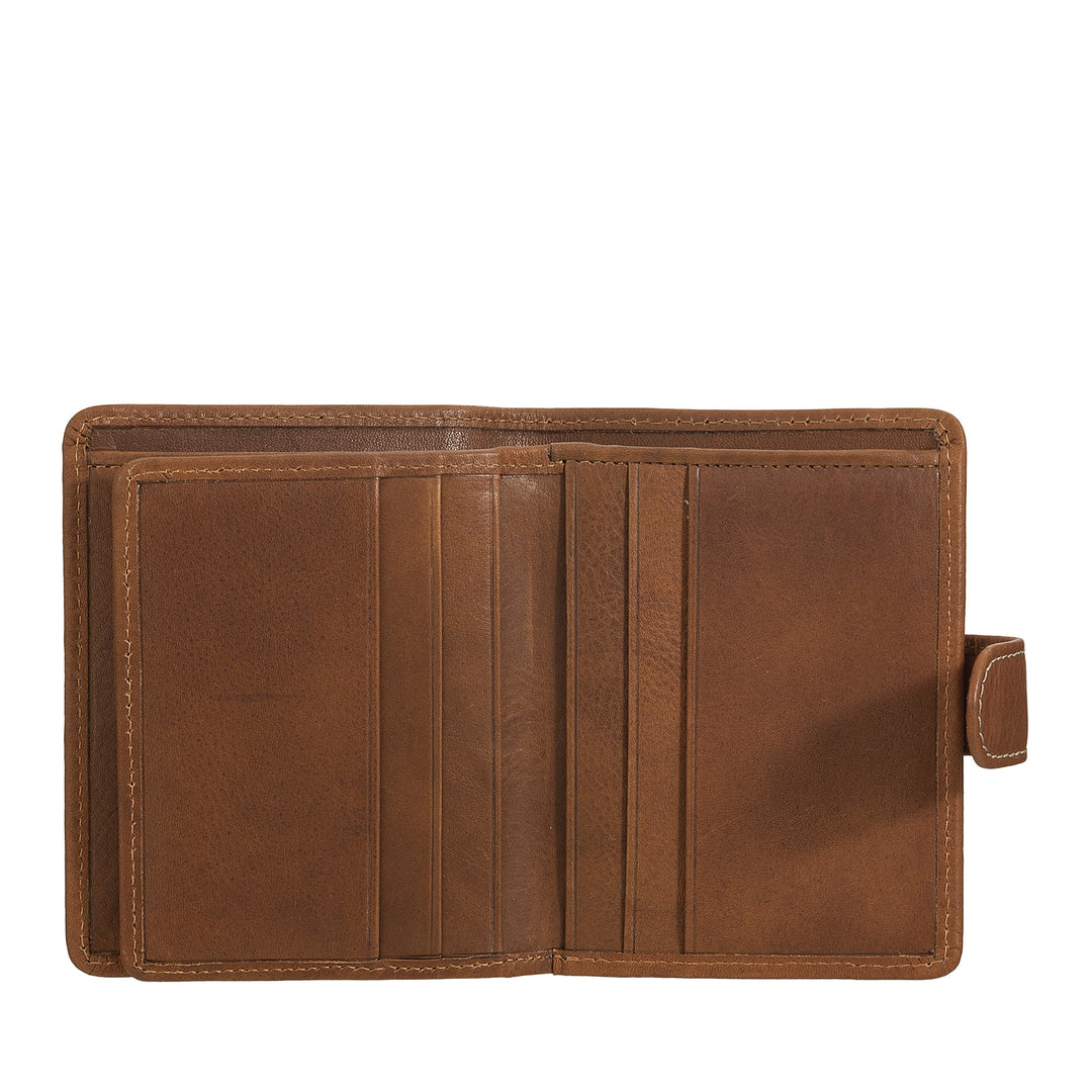 Nuvola leather wallet small leather woman - elegant and compact with zip holder, cards and banknotes, closure with tongue button