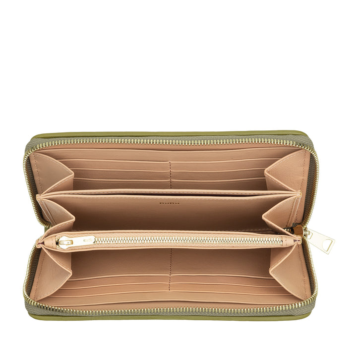 Carteira feminina DUDU em couro tecido genuíno com zíper, elegante e espaçosa – porta-cartões, notas e moedas, carteira tecida com zíper completo