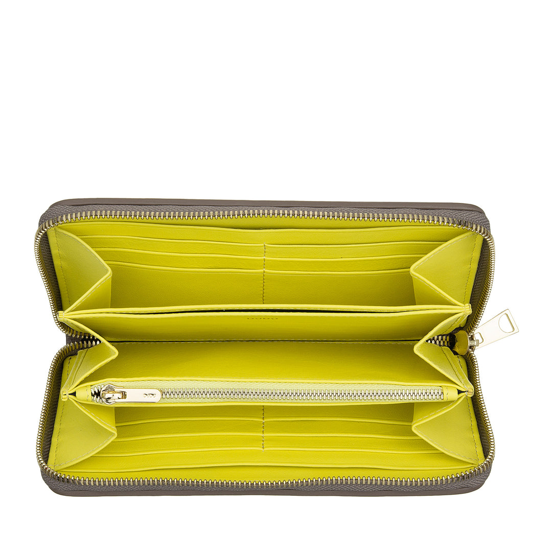 Carteira feminina DUDU em couro tecido genuíno com zíper, elegante e espaçosa – porta-cartões, notas e moedas, carteira tecida com zíper completo