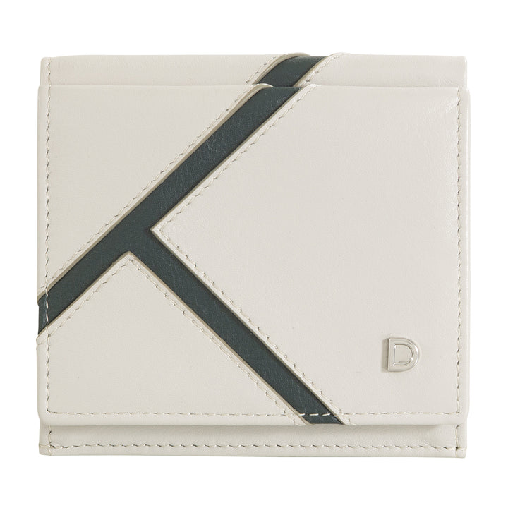 Dudu Unisex Portfolio in Real Leather - Bifold con cierre de botones y puerta externa -puro - Diseño inspirado en los torneos de la cancha de tenis