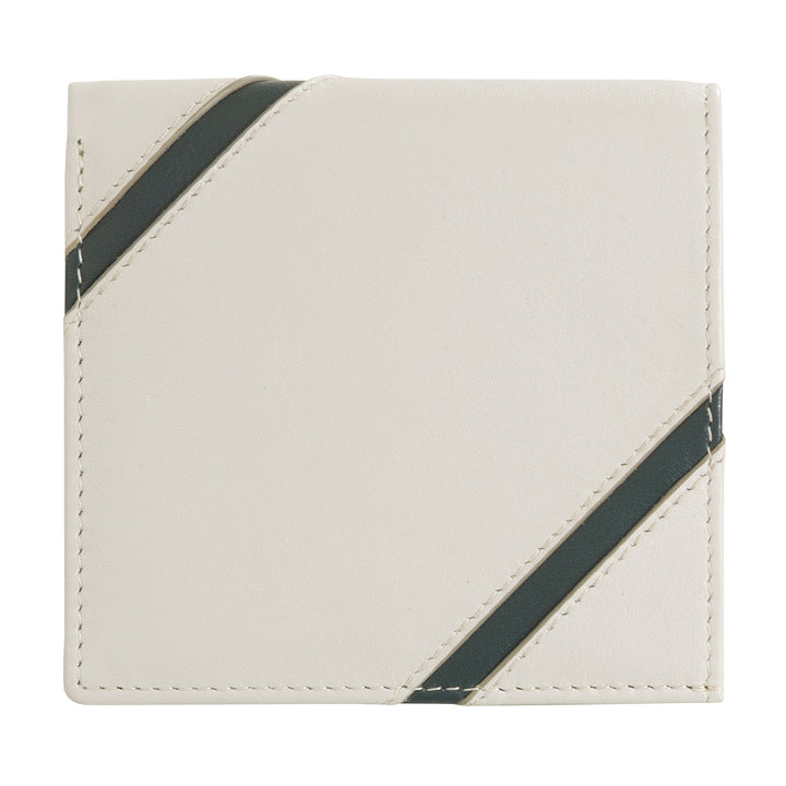 Dudu Unisex Portfolio in Real Leather - Bifold con cierre de botones y puerta externa -puro - Diseño inspirado en los torneos de la cancha de tenis