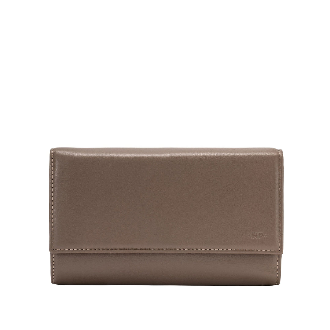 Cartera de Mujer Nuvola Pelle de Gran Capacidad en Piel Verdadera Multibolsillos con Monedero y Tarjetero