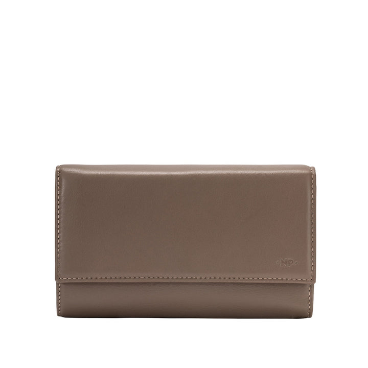 Cartera de Mujer Nuvola Pelle de Gran Capacidad en Piel Verdadera Multibolsillos con Monedero y Tarjetero
