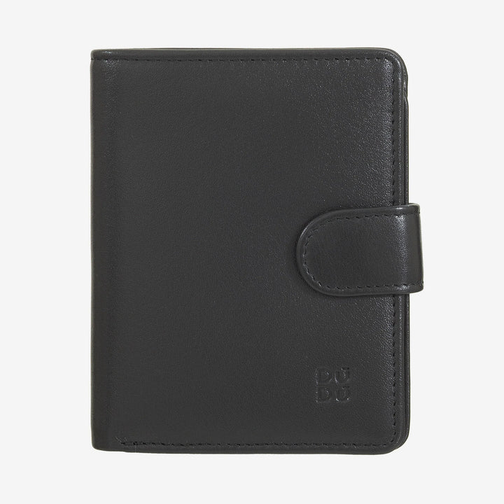 Γυναικείο πορτοφόλι DUDU από γνήσιο δέρμα Μικρή δερμάτινη θήκη για κάρτες RFID με χαρτονομίσματα με φερμουάρ τσάντα, εξωτερικό κλείσιμο