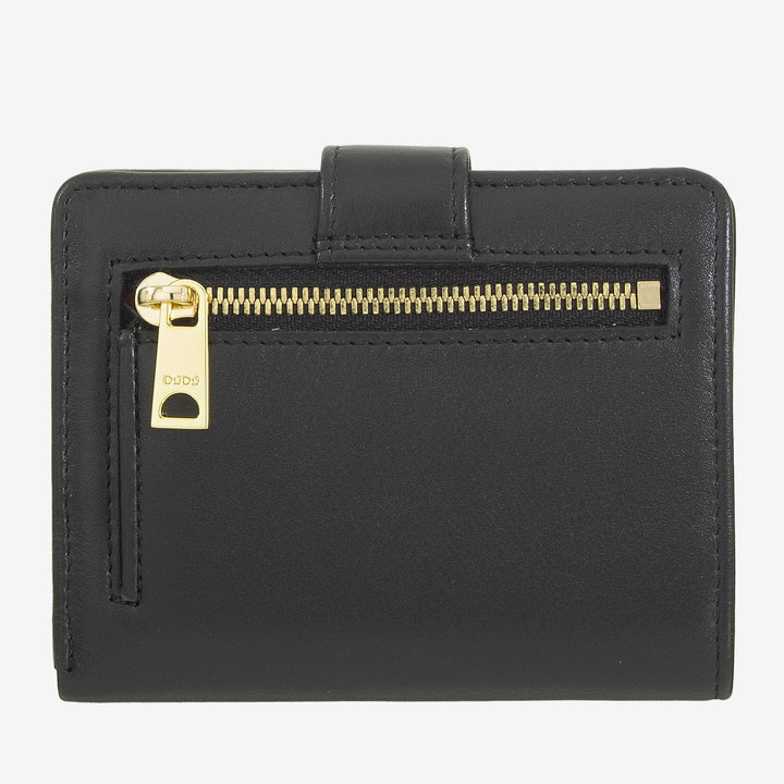 Γυναικείο πορτοφόλι DUDU από γνήσιο δέρμα Μικρή δερμάτινη θήκη για κάρτες RFID με χαρτονομίσματα με φερμουάρ τσάντα, εξωτερικό κλείσιμο