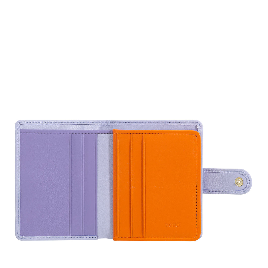 Dudu Women's Wallet en Vera Little Leather Leather RFID Cuir avec des billets de porte de porte à poute, fermeture extérieure, fermeture extérieure