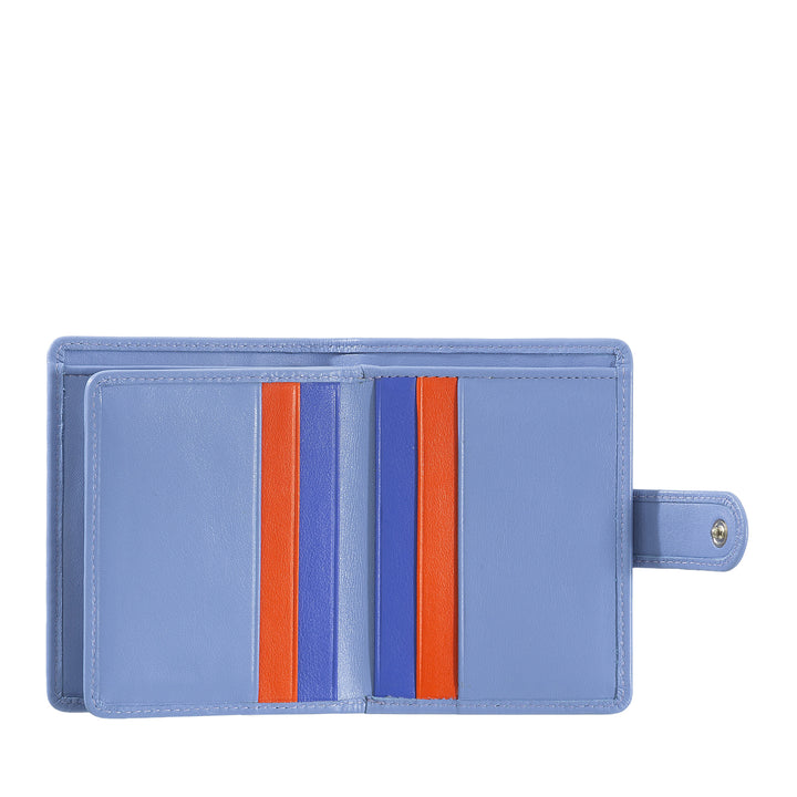 Dudu Frauenbrieftasche in Vera Little Leder Leder RFID -Leder mit Cresceten -Scharnier -Tür -Banknoten, Außenverschluss