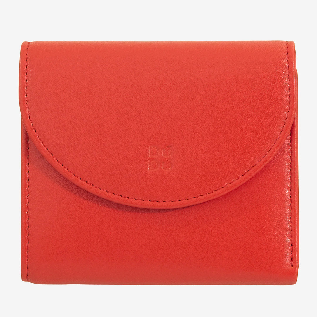 Μικρό γυναικείο πορτοφόλι DUDU από μαλακό γνήσιο δέρμα, τσέπες για κάρτες, θήκη για χαρτονομίσματα, πίσω φερμουάρ για κέρματα, πορτοφόλια RFID με κλείσιμο με έγχρωμο κουμπί