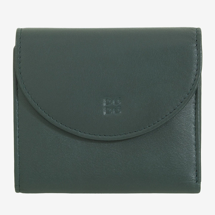 Μικρό γυναικείο πορτοφόλι DUDU από μαλακό γνήσιο δέρμα, τσέπες για κάρτες, θήκη για χαρτονομίσματα, πίσω φερμουάρ για κέρματα, πορτοφόλια RFID με κλείσιμο με έγχρωμο κουμπί