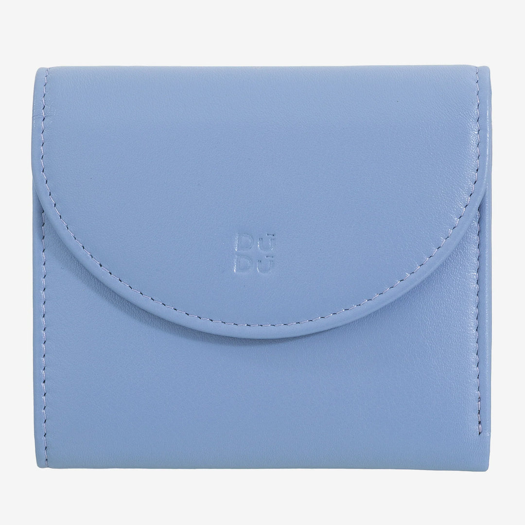 Μικρό γυναικείο πορτοφόλι DUDU από μαλακό γνήσιο δέρμα, τσέπες για κάρτες, θήκη για χαρτονομίσματα, πίσω φερμουάρ για κέρματα, πορτοφόλια RFID με κλείσιμο με έγχρωμο κουμπί