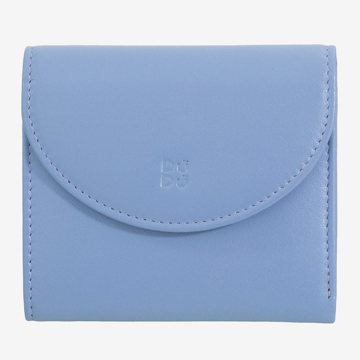 Μικρό γυναικείο πορτοφόλι DUDU από μαλακό γνήσιο δέρμα, τσέπες για κάρτες, θήκη για χαρτονομίσματα, πίσω φερμουάρ για κέρματα, πορτοφόλια RFID με κλείσιμο με έγχρωμο κουμπί