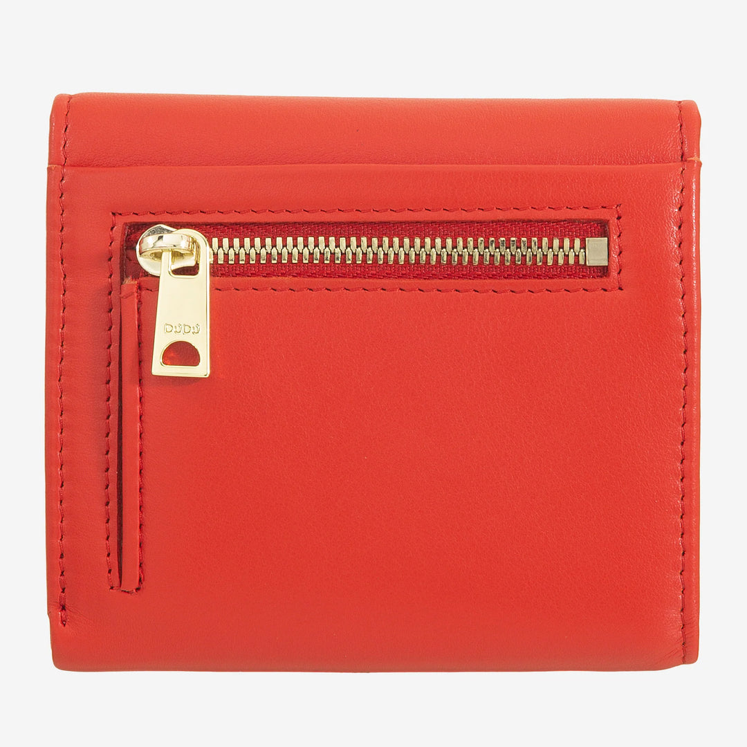 Μικρό γυναικείο πορτοφόλι DUDU από μαλακό γνήσιο δέρμα, τσέπες για κάρτες, θήκη για χαρτονομίσματα, πίσω φερμουάρ για κέρματα, πορτοφόλια RFID με κλείσιμο με έγχρωμο κουμπί
