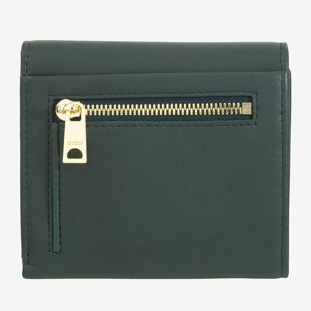 Μικρό γυναικείο πορτοφόλι DUDU από μαλακό γνήσιο δέρμα, τσέπες για κάρτες, θήκη για χαρτονομίσματα, πίσω φερμουάρ για κέρματα, πορτοφόλια RFID με κλείσιμο με έγχρωμο κουμπί