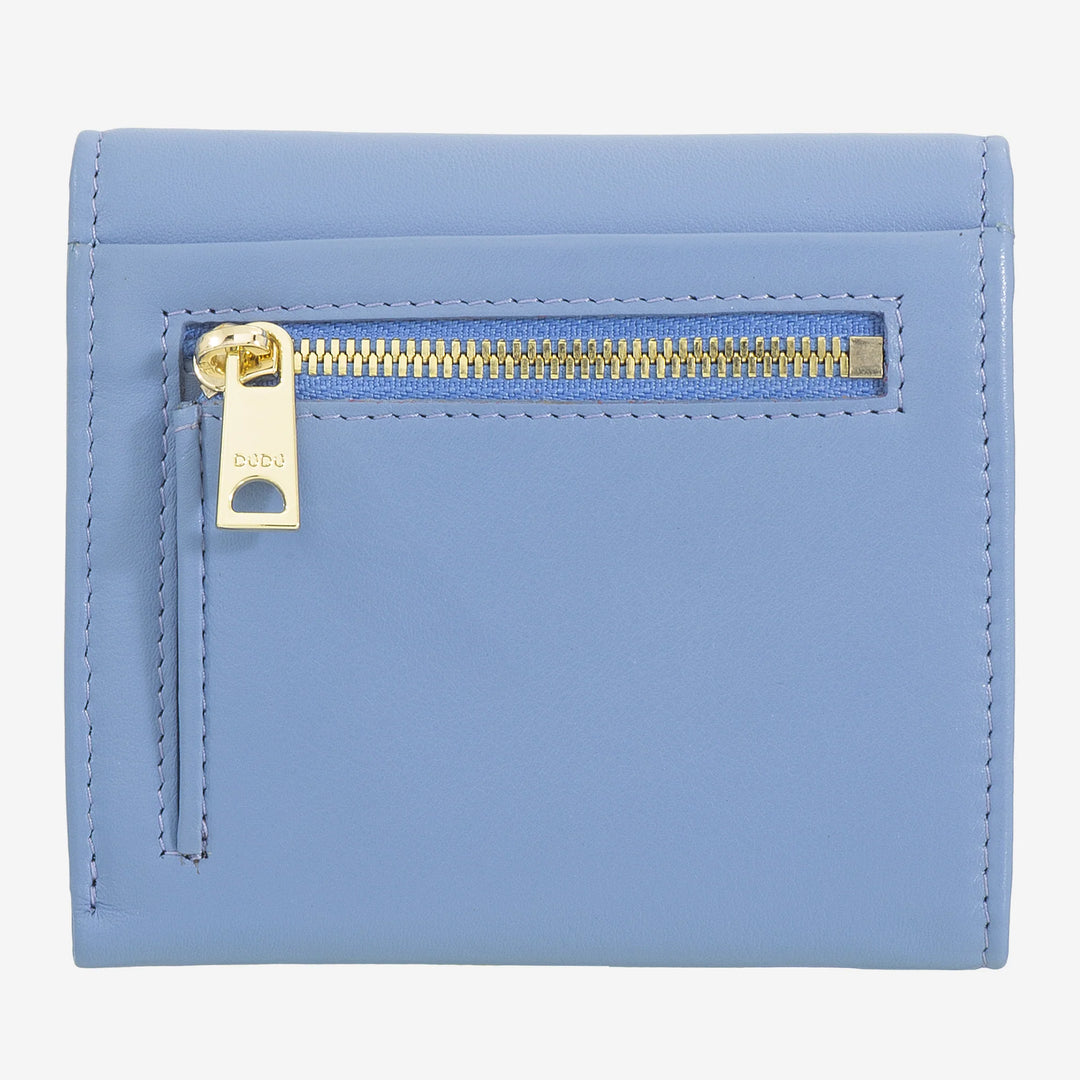 Μικρό γυναικείο πορτοφόλι DUDU από μαλακό γνήσιο δέρμα, τσέπες για κάρτες, θήκη για χαρτονομίσματα, πίσω φερμουάρ για κέρματα, πορτοφόλια RFID με κλείσιμο με έγχρωμο κουμπί