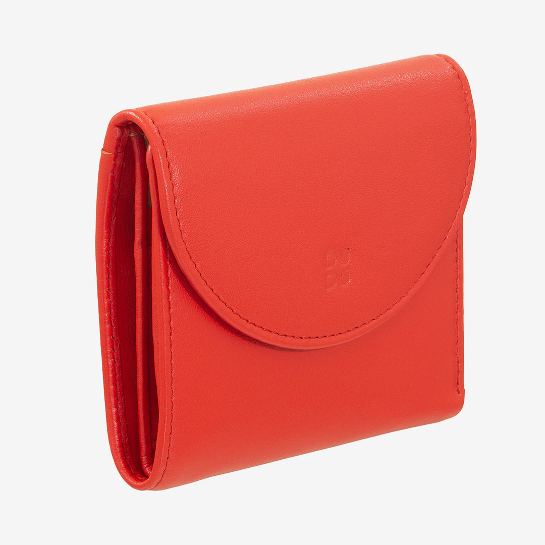 Μικρό γυναικείο πορτοφόλι DUDU από μαλακό γνήσιο δέρμα, τσέπες για κάρτες, θήκη για χαρτονομίσματα, πίσω φερμουάρ για κέρματα, πορτοφόλια RFID με κλείσιμο με έγχρωμο κουμπί