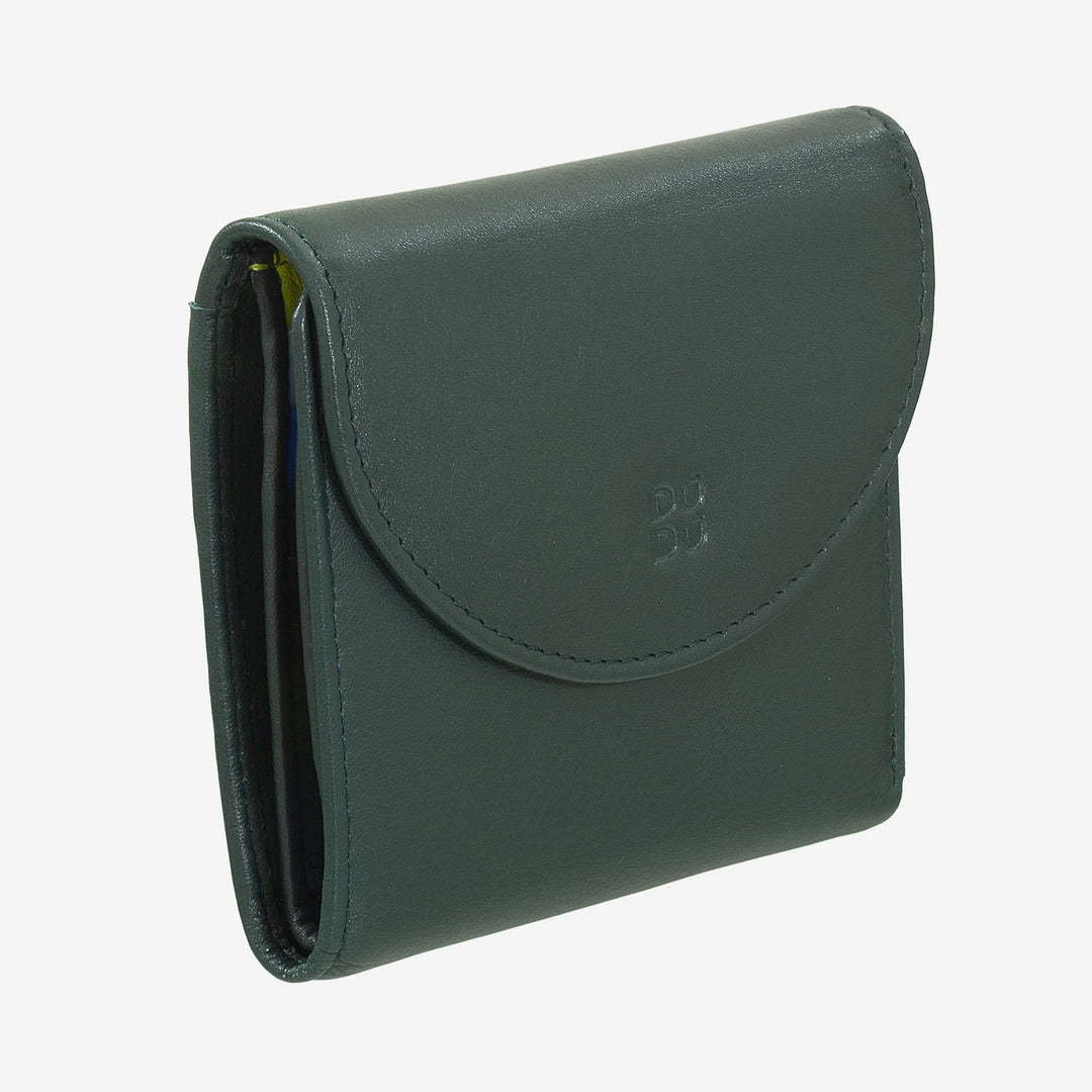 Μικρό γυναικείο πορτοφόλι DUDU από μαλακό γνήσιο δέρμα, τσέπες για κάρτες, θήκη για χαρτονομίσματα, πίσω φερμουάρ για κέρματα, πορτοφόλια RFID με κλείσιμο με έγχρωμο κουμπί