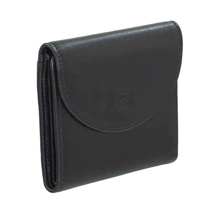 Dudu Frauenbrieftasche in kleinem weichem Leder klein, Carecarter -Taschen, Banknotenhalter, hinterer Reißverschluss für Münzen, RFID -Brieftaschen mit farbigem Knopfverschluss