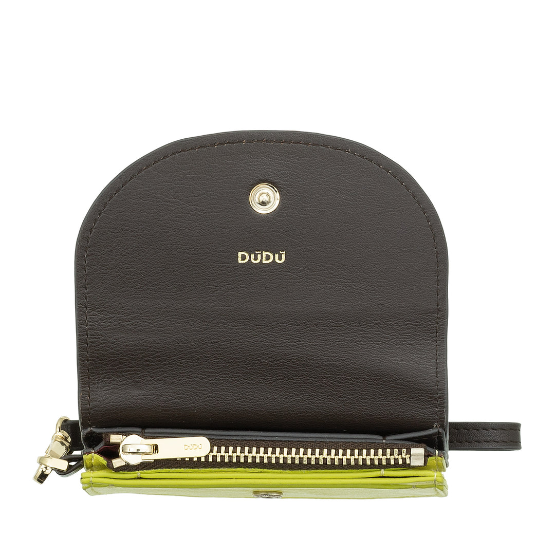 DUDU Women's Wall Wallet Wallet, Small Colorful Portfolio Portamonete Carter Banknotes with Laccetto