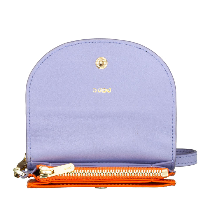 DUDU Women's Wall Wallet Wallet, Small Colorful Portfolio Portamonete Carter Banknotes with Laccetto