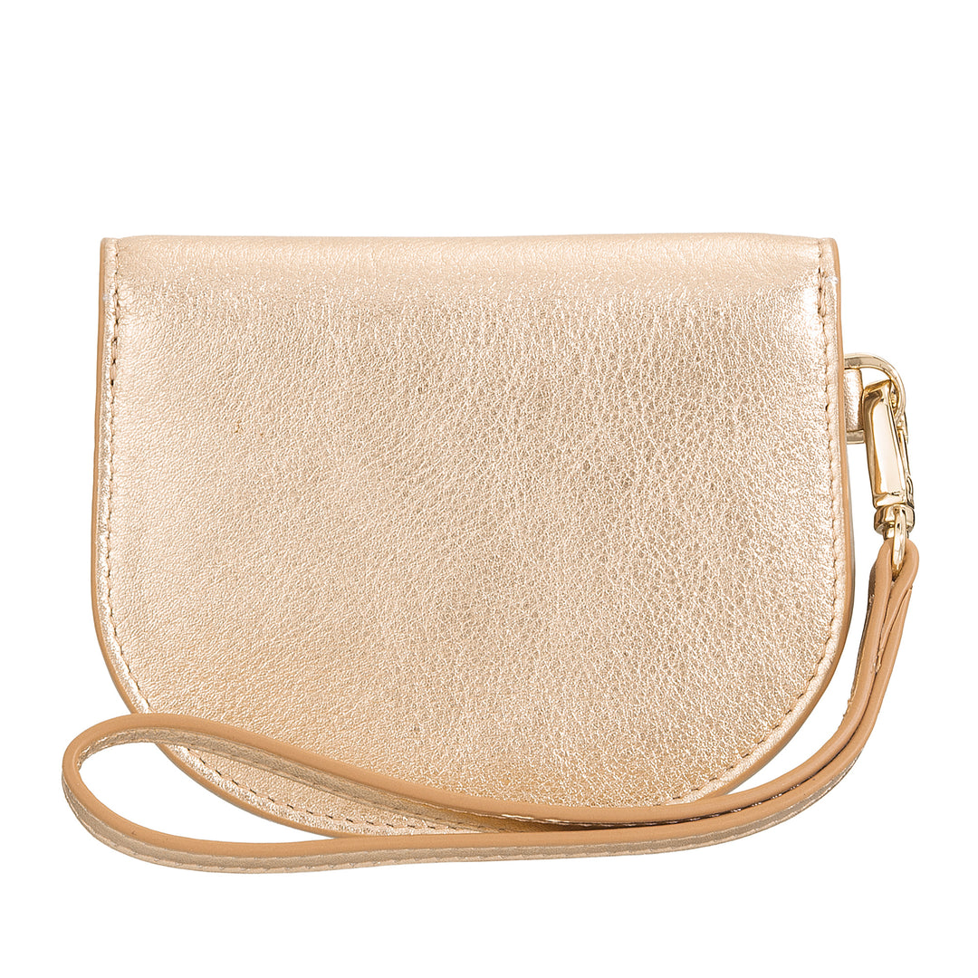 DUDU Women's Leather Wrist Wallet, Small Colorful Wallet Coin Banknote Card Holder with Lanyard