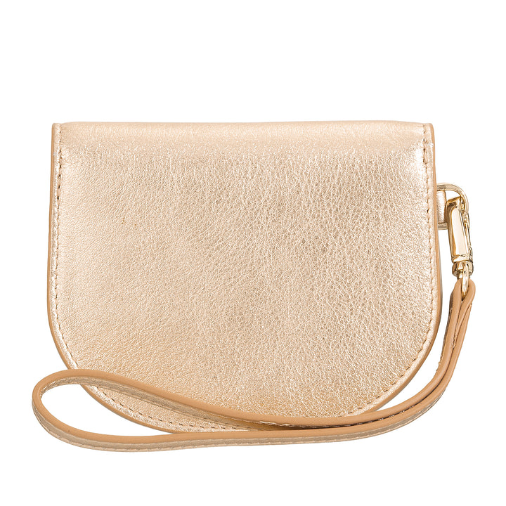 DUDU Women's Leather Wrist Wallet, Small Colorful Wallet Coin Banknote Card Holder with Lanyard