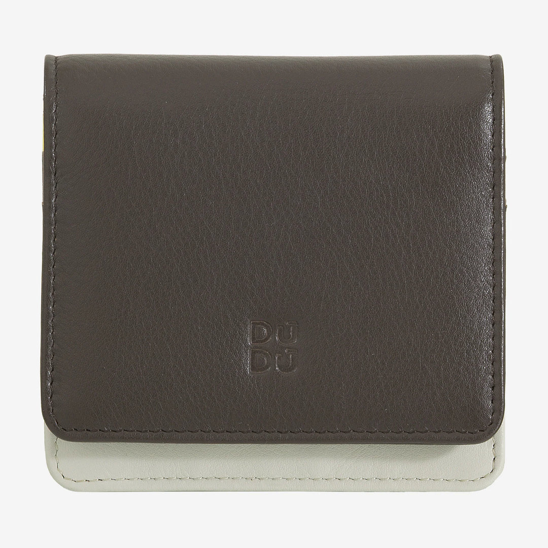 DUDU Small Ultra Compact Colorful RFID Shielded Leather Women's Wallet with Internal Zip and 8 Card Holders