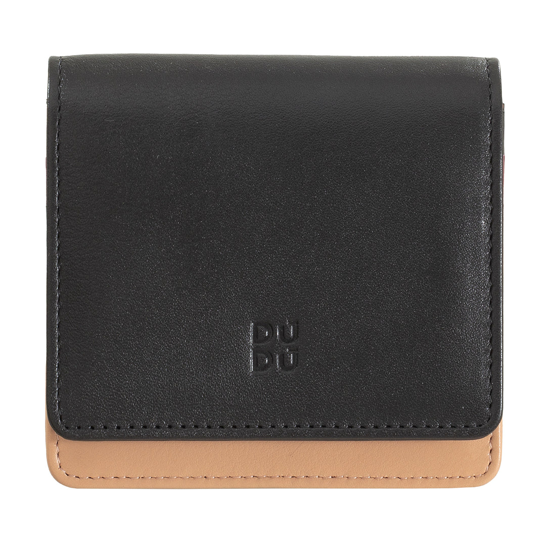 DuDu Small Women's Wallet in Skop Leather Ultra Compact Colored RFID med interne lynlås og 8 kortkortindehavere